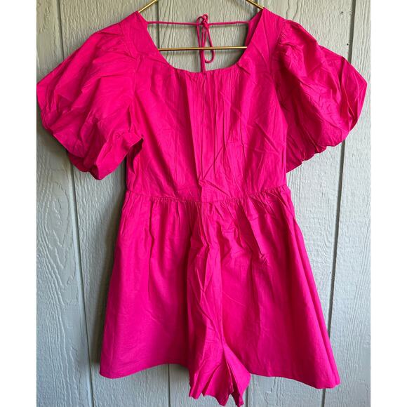 NWT Anthropologie Puff-Sleeve Romper Size 4 $148 - Picture 4 of 6